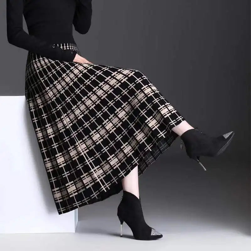 VIRELLA™ | Knit Pleated Midi Skirt