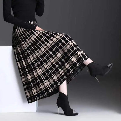 VIRELLA™ | Knit Pleated Midi Skirt