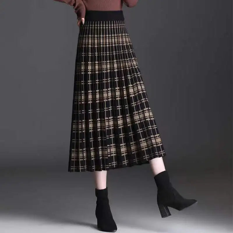 VIRELLA™ | Knit Pleated Midi Skirt