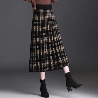VIRELLA™ | Knit Pleated Midi Skirt