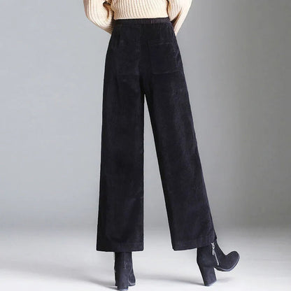 CORVELA™ | High-Waisted Corduroy Trousers
