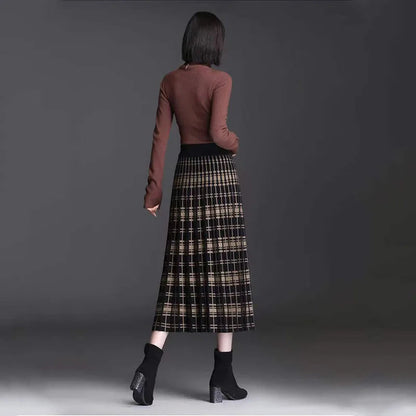 VIRELLA™ | Knit Pleated Midi Skirt