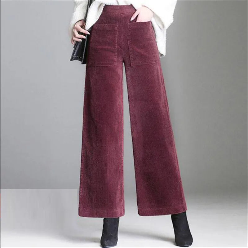 CORVELA™ | High-Waisted Corduroy Trousers