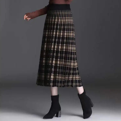 VIRELLA™ | Knit Pleated Midi Skirt