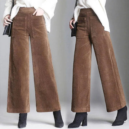 CORVELA™ | High-Waisted Corduroy Trousers