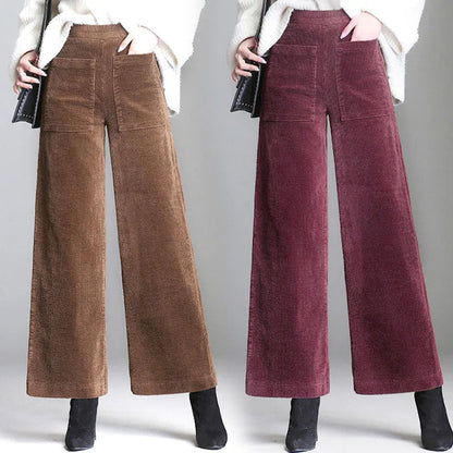 CORVELA™ | High-Waisted Corduroy Trousers